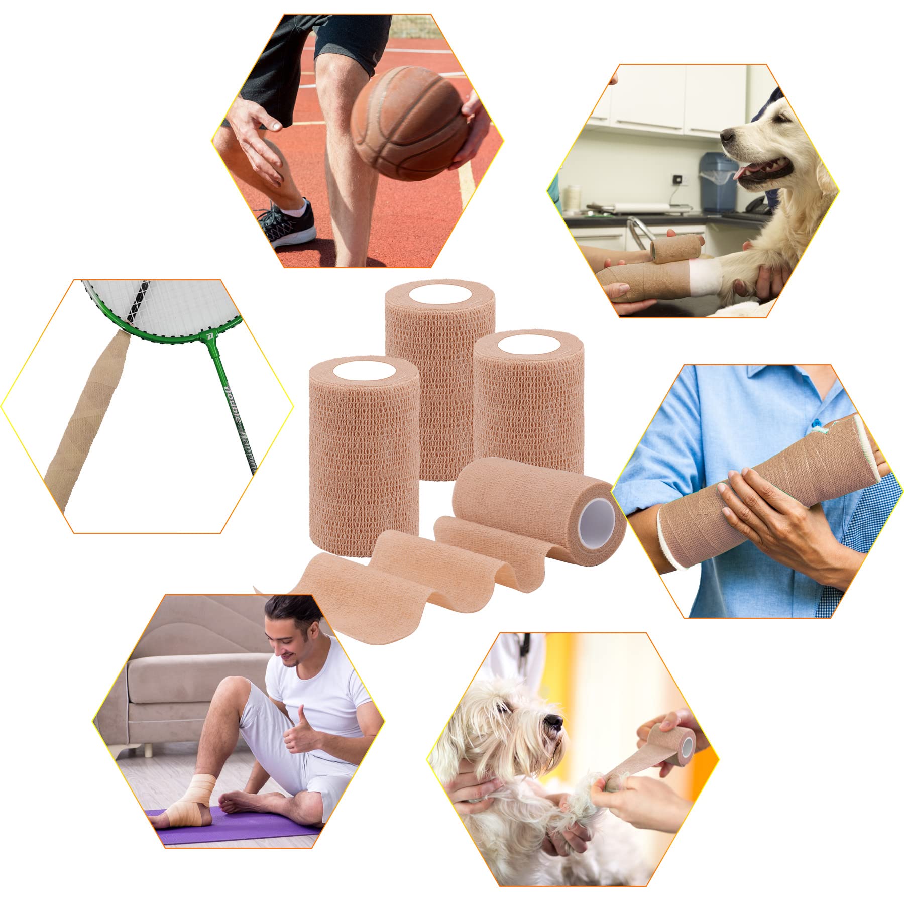 BQTQ beige bandage wrap for pet wound wrapping shows versatility.
