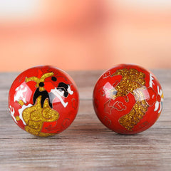 BRABUD Baoding ball ceramic surface close-up highlighting artwork