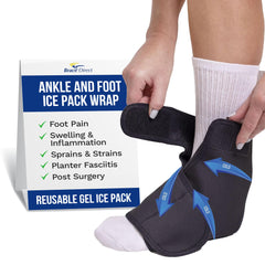 Brace Direct ankle wrap front view for universal left-right fit and full-foot coverage.