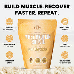 B.rad USA-sourced whey on label emphasizes clean ingredients and traceability