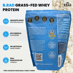 B.rad Vanilla scoop beside whey isolate powder for precise servings