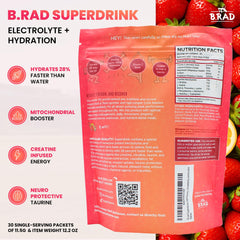 Brad Superdrink glass pour showcases refreshing strawberry lemonade hydration