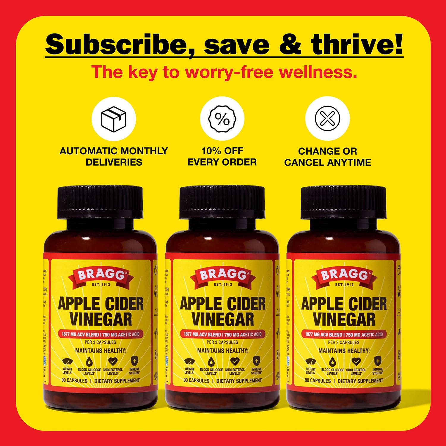 Bragg ACV capsules clean label with no artificial colors or flavors.