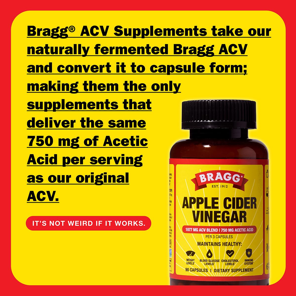 Bragg ACV capsules nutrition label close-up for transparency and quality.