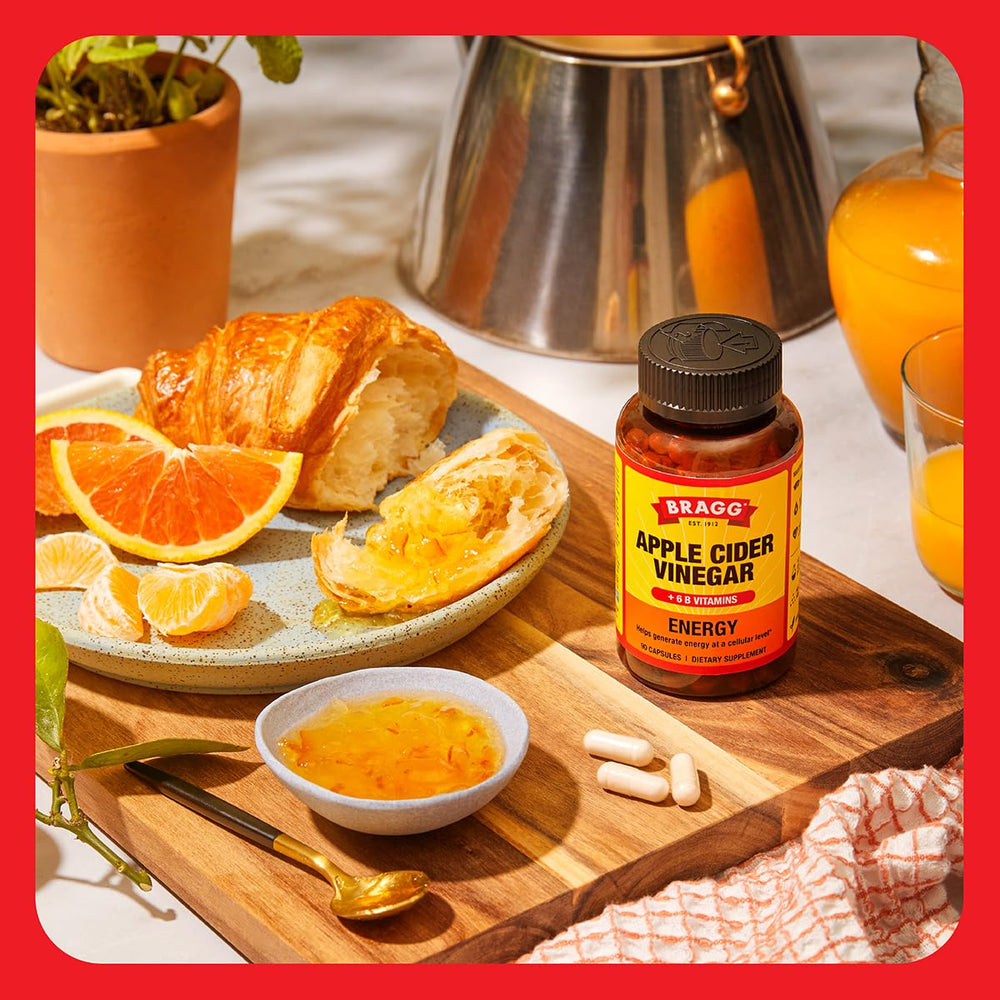Bragg Energy ACV Capsules 2-pack packaging highlights value and convenience.