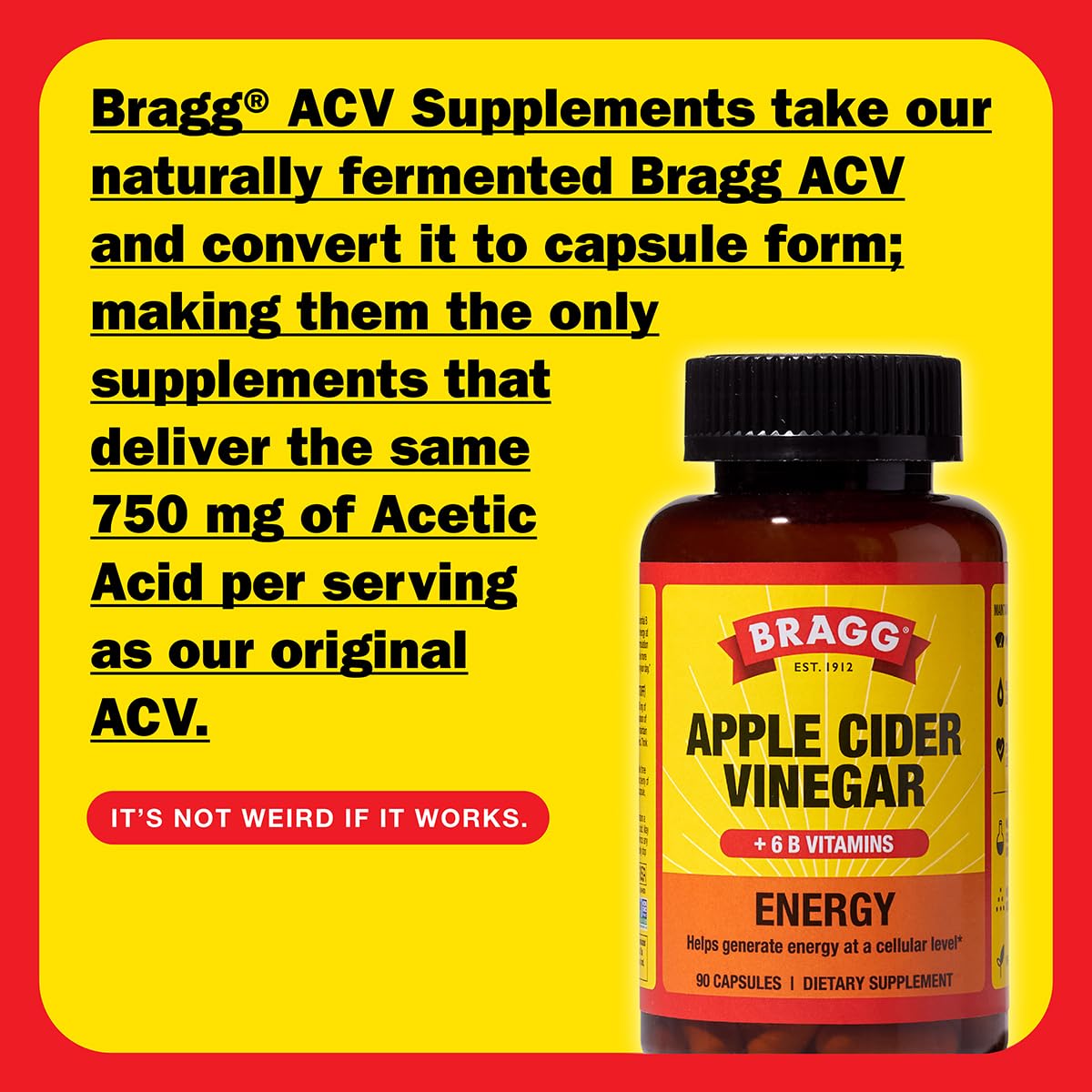 Bragg Energy ACV Capsules capsules arranged for easy dosing and routine.