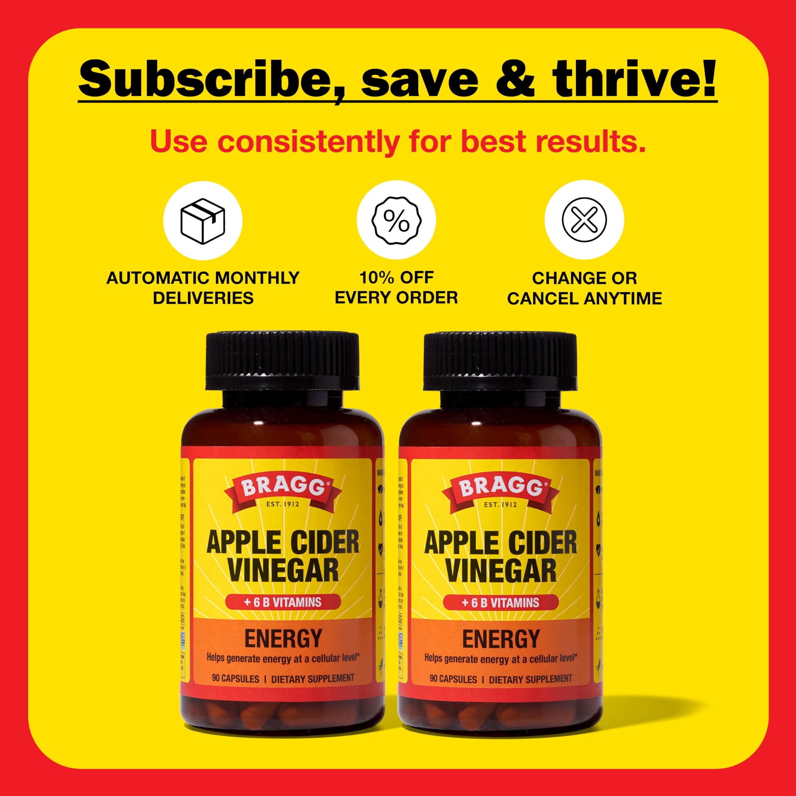 Bragg Energy ACV Capsules with meals scene for routine daytime use.