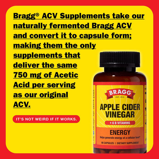 Bragg Energy ACV Capsules label front helps verify ingredients and benefits.