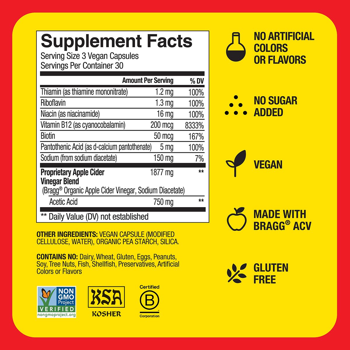 Bragg Energy ACV Capsules on a kitchen shelf alongside health items.