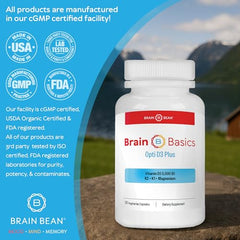 Brain Bean Brain Basic Opti D3 Plus capsules for convenient daily intake