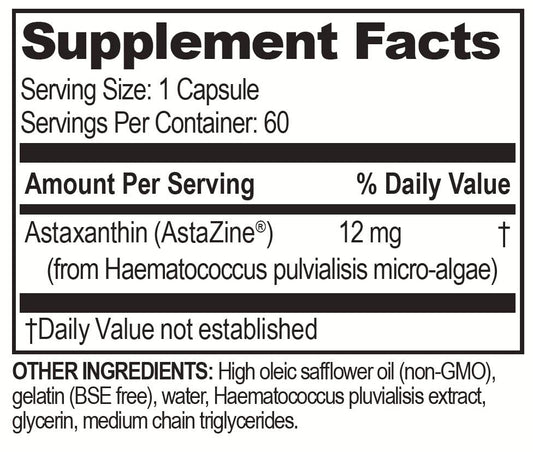 Brain Bean Astaxanthin capsule closeup highlighting antioxidant support and eye comfort.