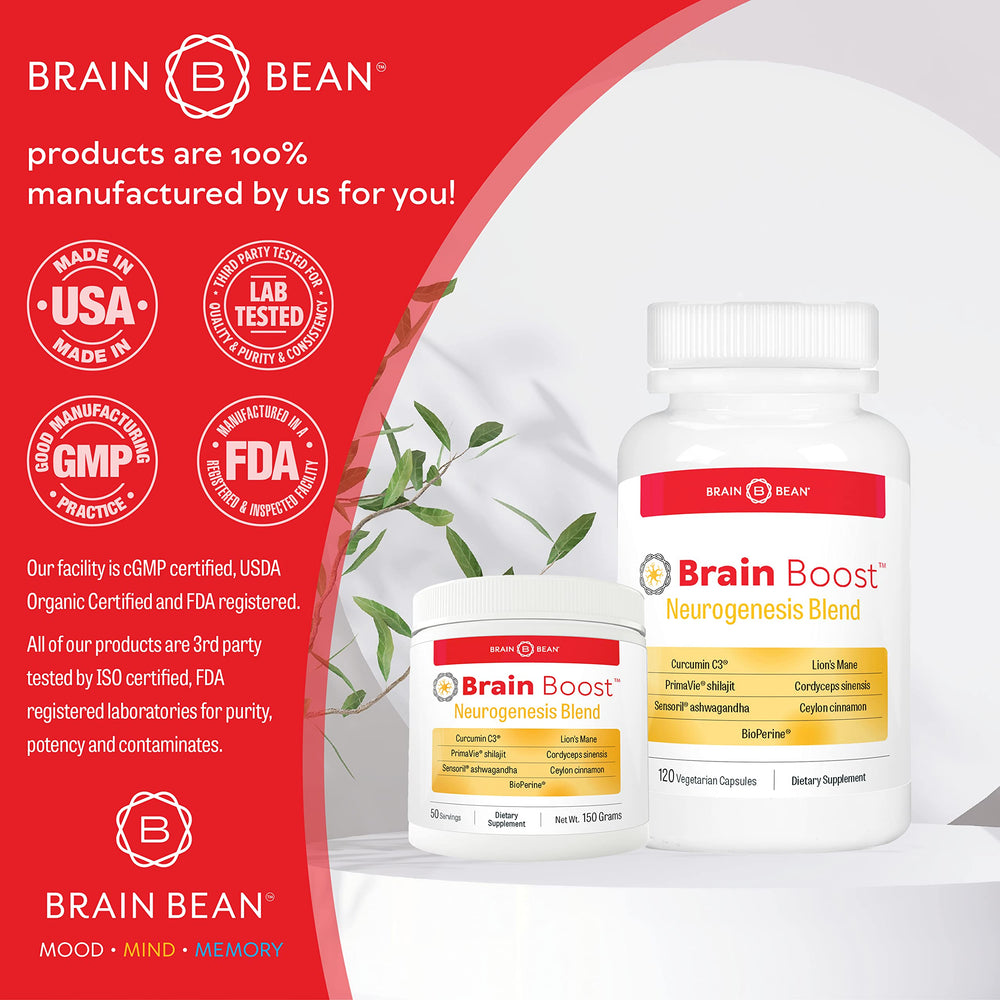 Brain Bean Brain-Boost daily-doses provide a measured serving for consistent daily use.