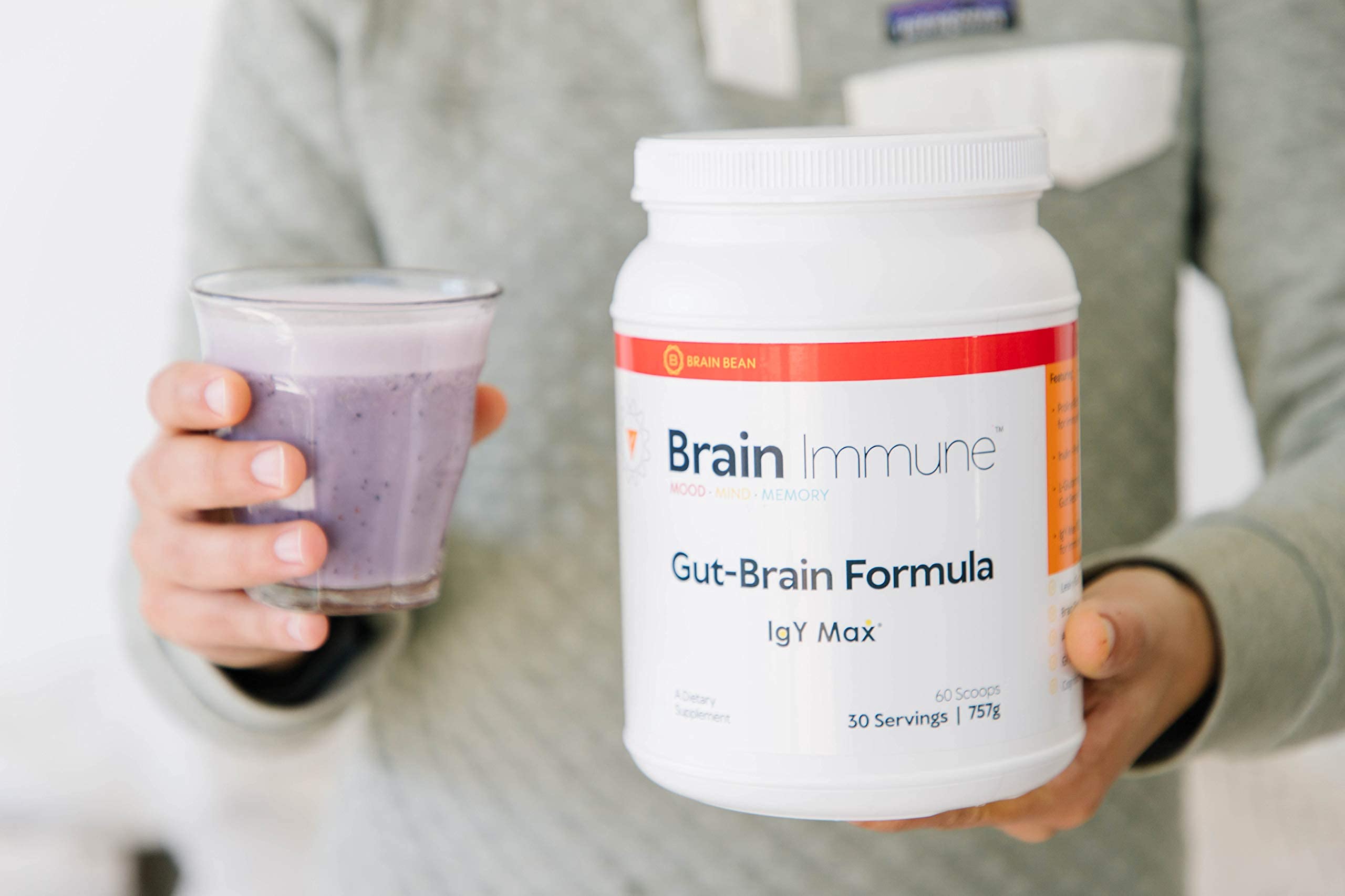Brain Bean Brain-Immune kitchen-scene conveys practical wellness in action.