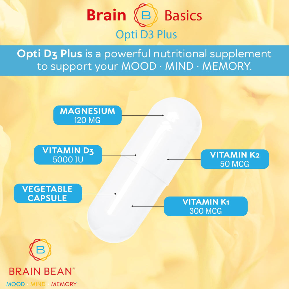 Brain Bean Opti D3 Plus made in USA seal on packaging