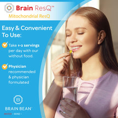 Brain Bean Trans-Resveratrol and Quercetin illustration for cellular vitality