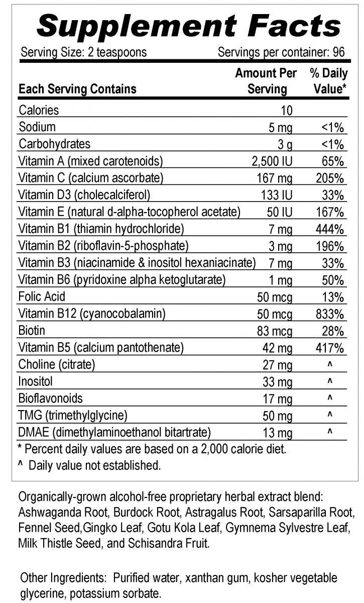 BrainChild Spectrum Support II herbal extracts visualization shows natural, gluten-free ingredients.