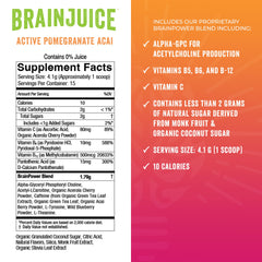 BrainJuice Active Pomegranate Acai scoop in use for measured servings.