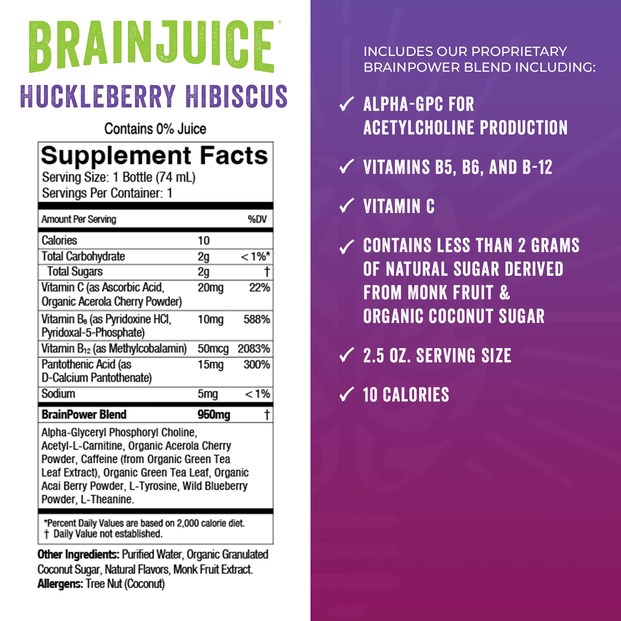 BrainJuice Brain & Immune Shot pouring into a glass for easy on the go energy