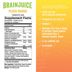BrainJuice glass and bottle on a desk for a busy workday pick-me-up
