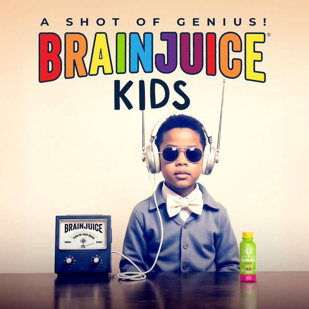 BrainJuice Kids GMP quality stamp on bottle