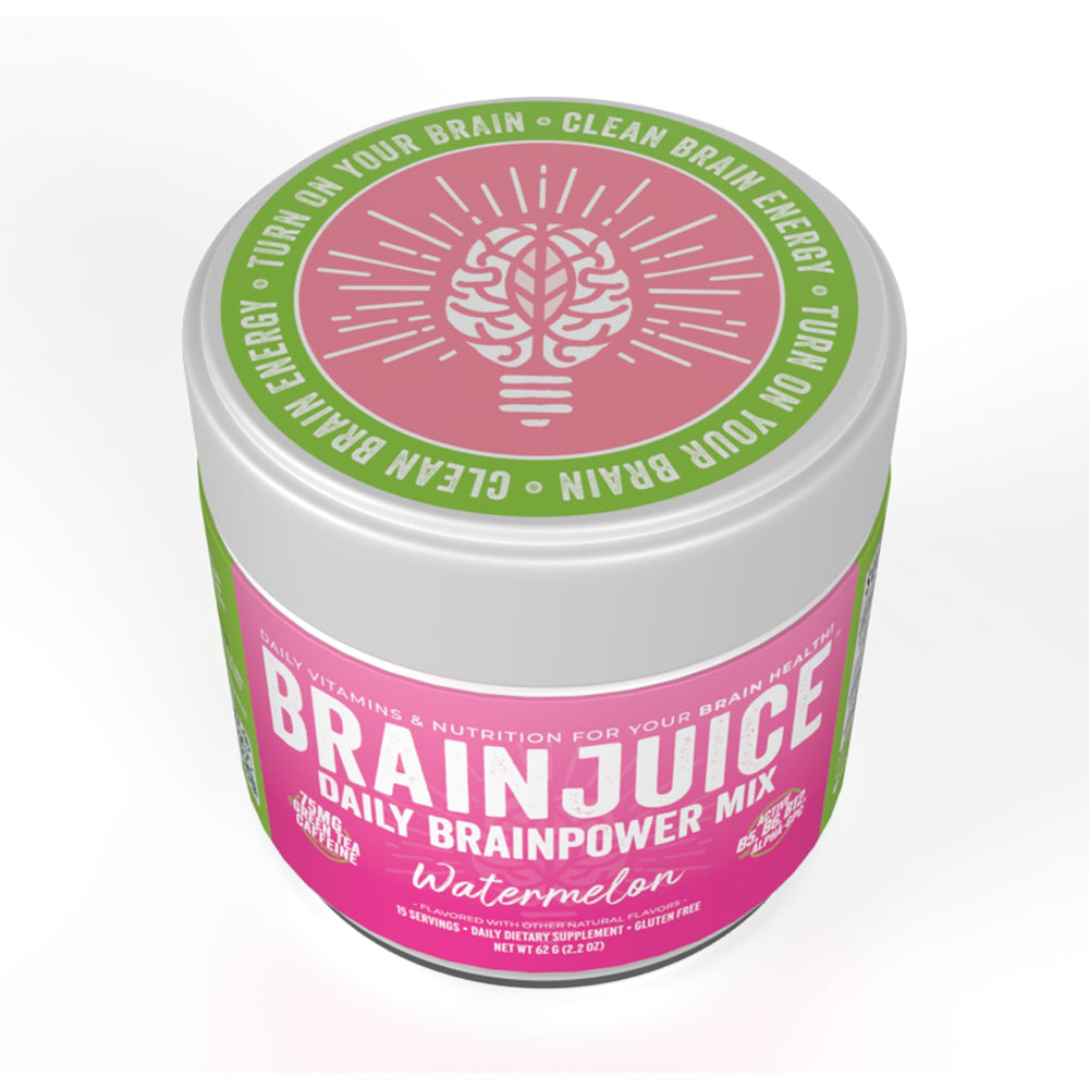 BrainJuice watermelon slices evoke summer flavor for study or work sessions.