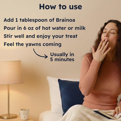 Brainoa Sleep Cocoa dissolving in hot milk creates a velvety bedtime treat.