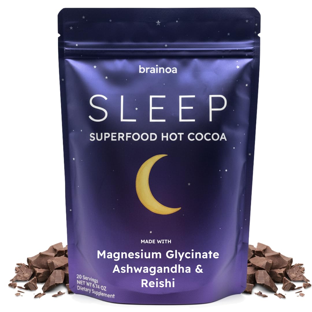 Brainoa Sleep Cocoa powder tin invites a cozy, unwind-focused ritual.