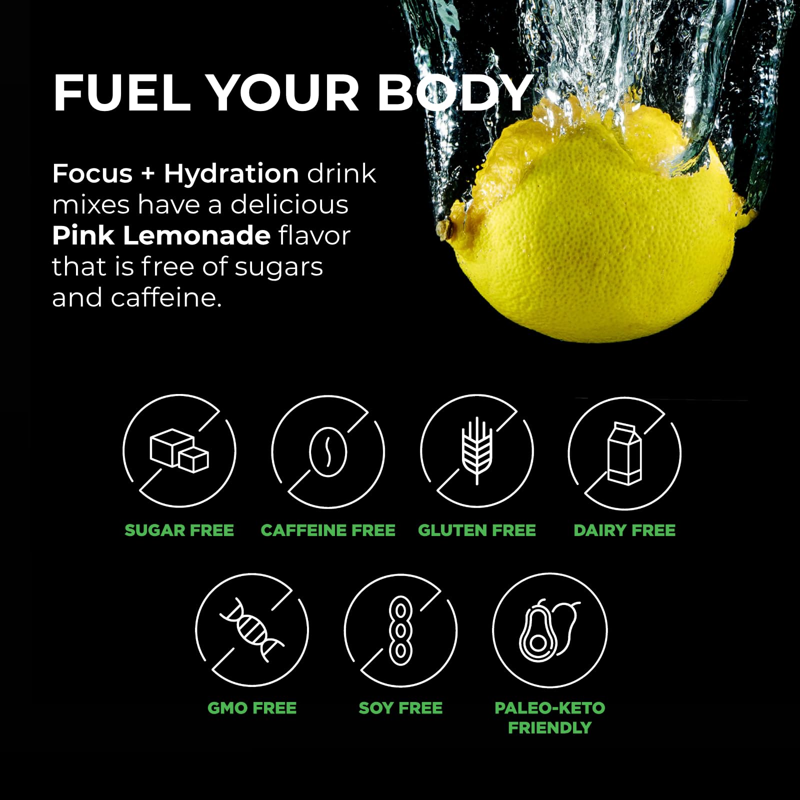 BrainTree Focus Hydration contains choline and tyrosine for alertness