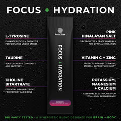 BrainTree Nutrition caffeine-free berry flavor label close-up, sugar-free formula
