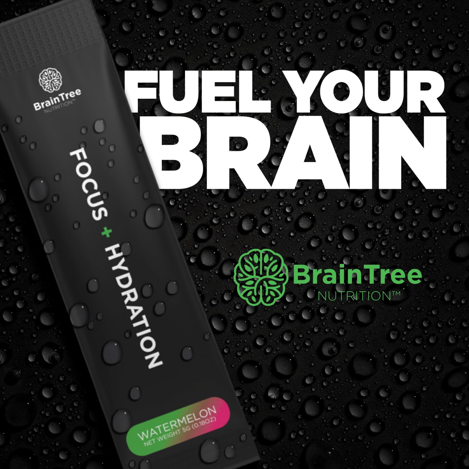 BrainTree Nutrition Watermelon flavor offers a refreshing, sugar-free hydration option for daily use.