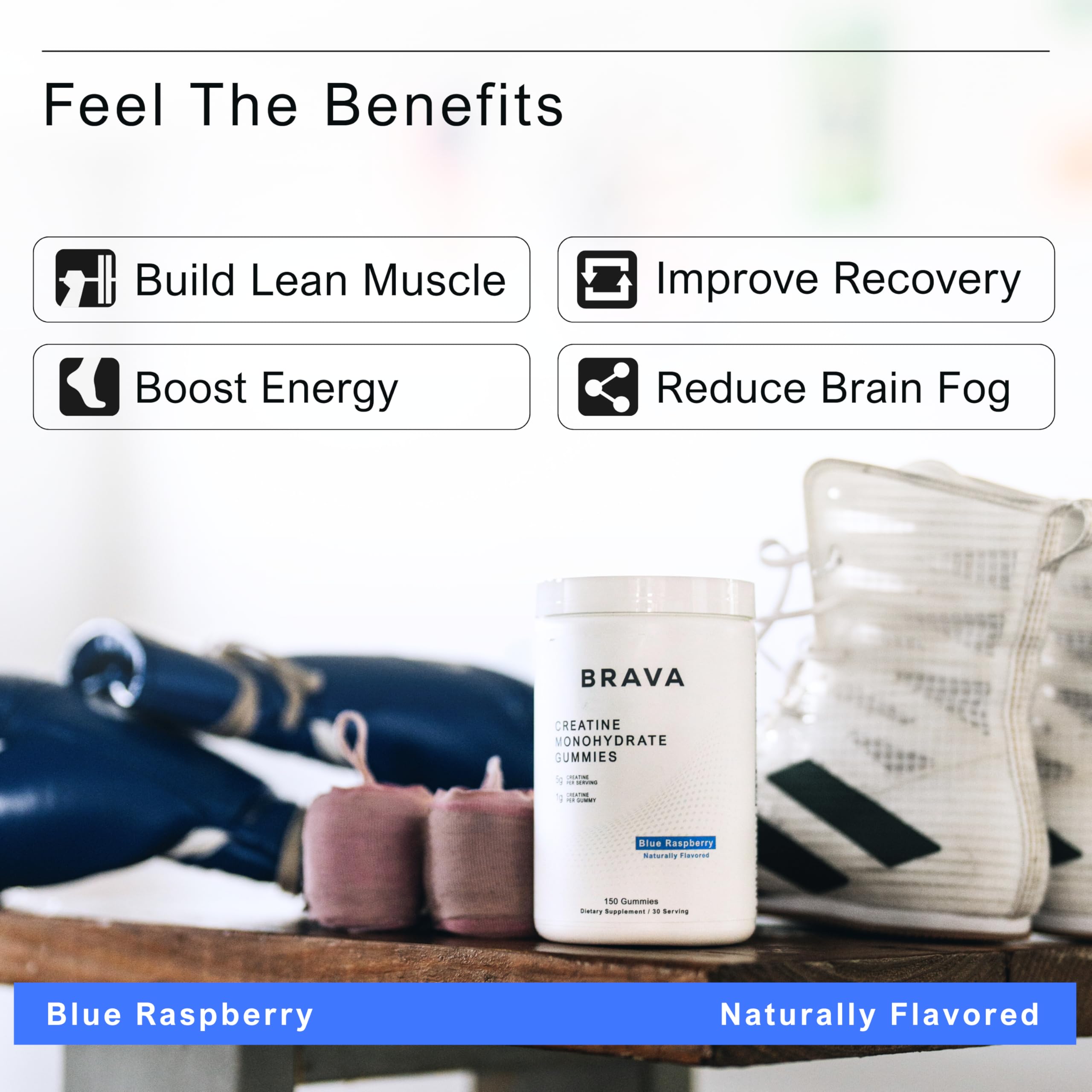 BRAVA Creatine Gummies ingredients highlight a pure creatine monohydrate formula.