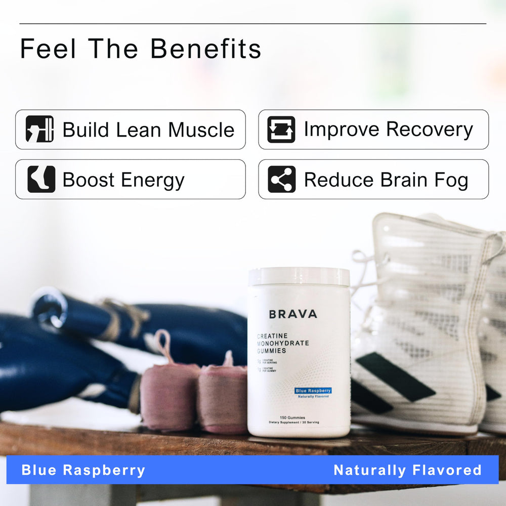 BRAVA Creatine Gummies ingredients highlight a pure creatine monohydrate formula.