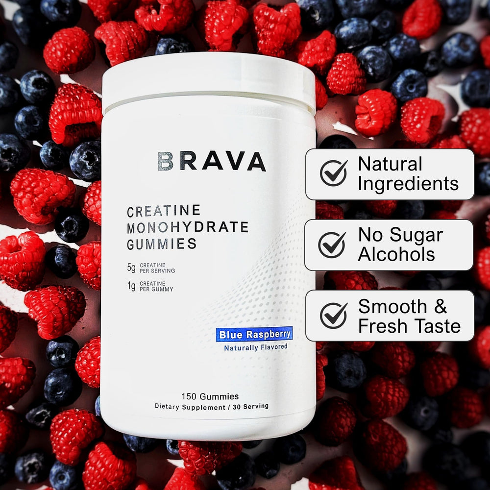 BRAVA Creatine Gummies made in USA in NSF GMP-certified facility.