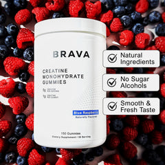 BRAVA Creatine Gummies made in USA in NSF GMP-certified facility.