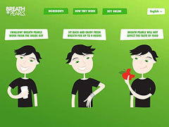 Breath Pearls softgels being poured illustrating easy daily dosing for fresher breath.