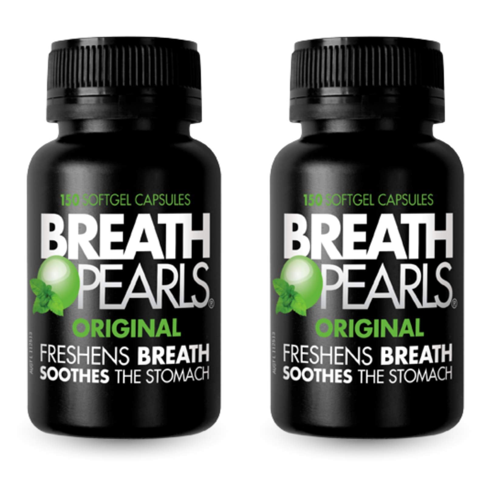 Breath Pearls Original peppermint-parsley softgels deliver long-lasting fresh breath.