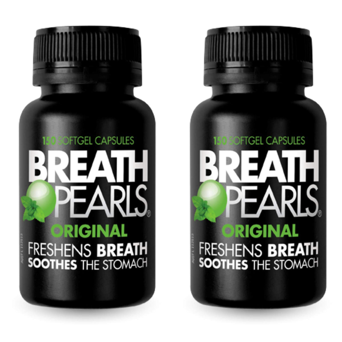 Breath Pearls Original peppermint-parsley softgels deliver long-lasting fresh breath.
