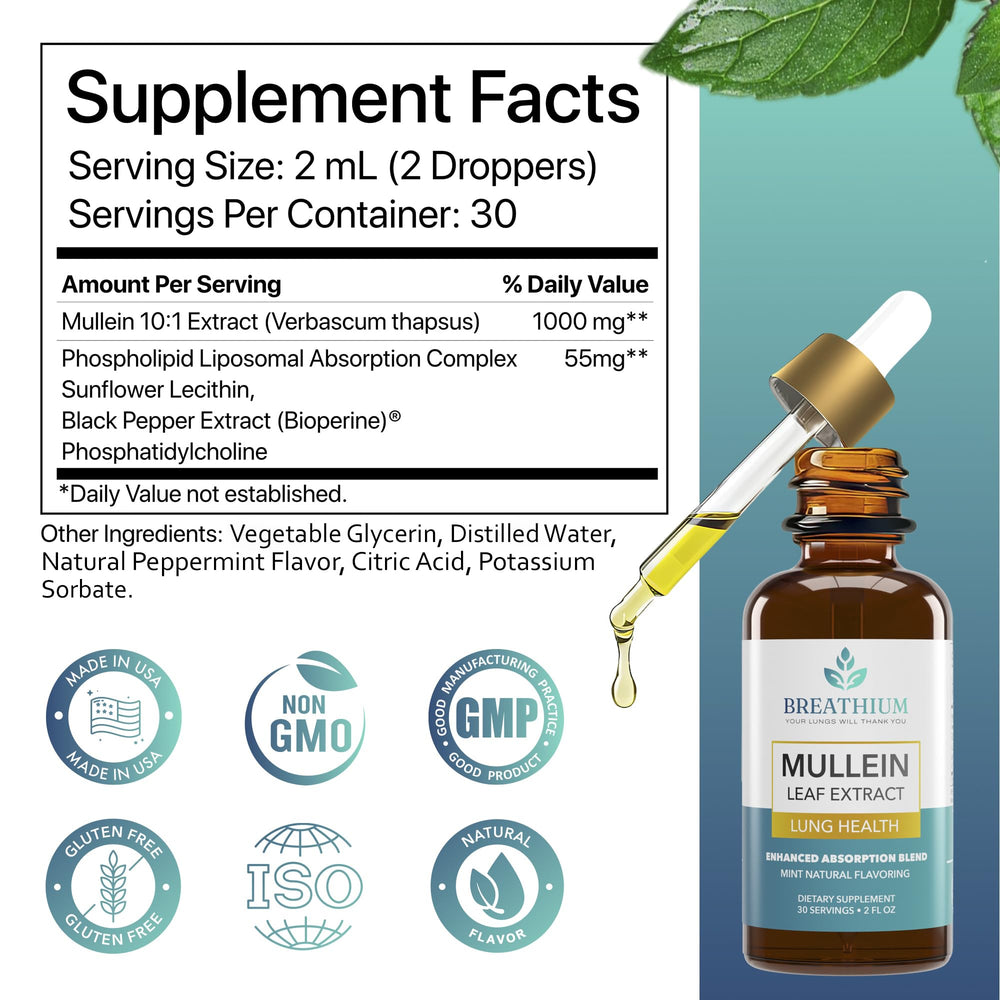 Breathium Mullein Drops USA made stamp on label.