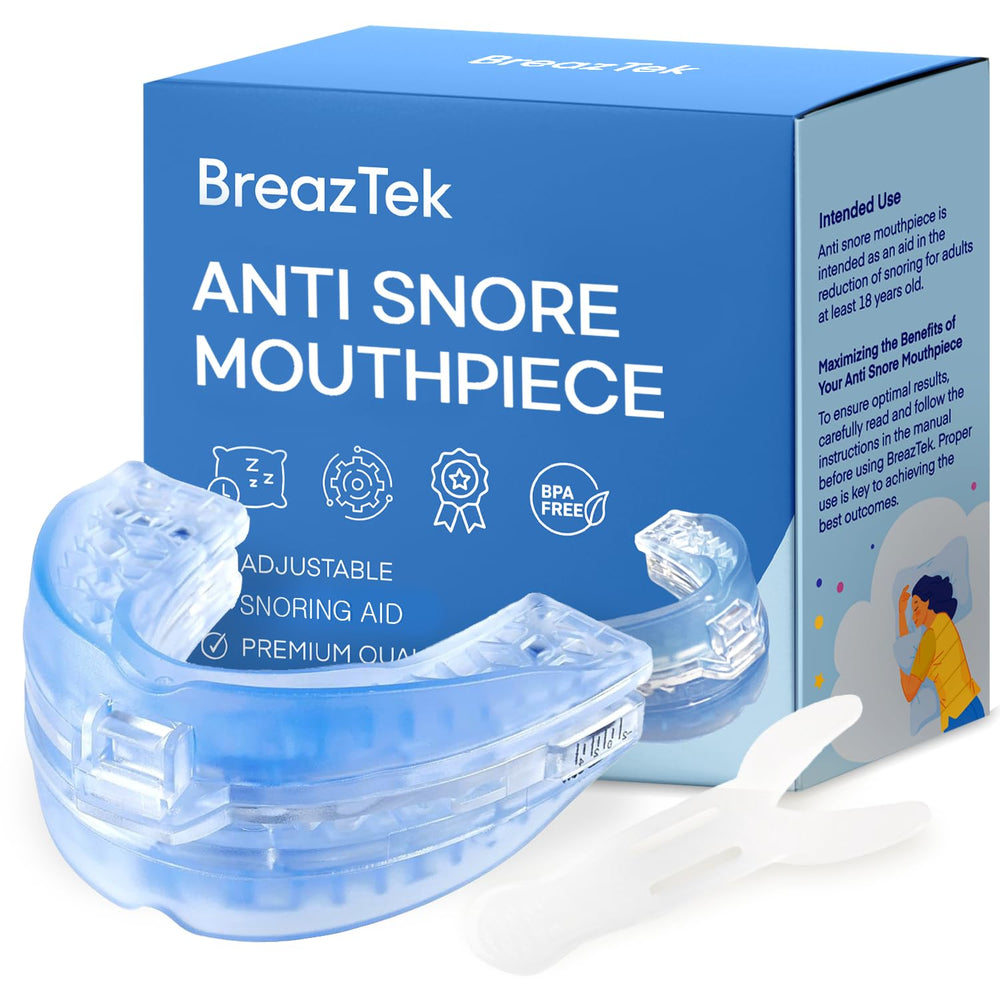 BreazTek lightblue bite-tray mouthpiece for personalized nightly comfort.