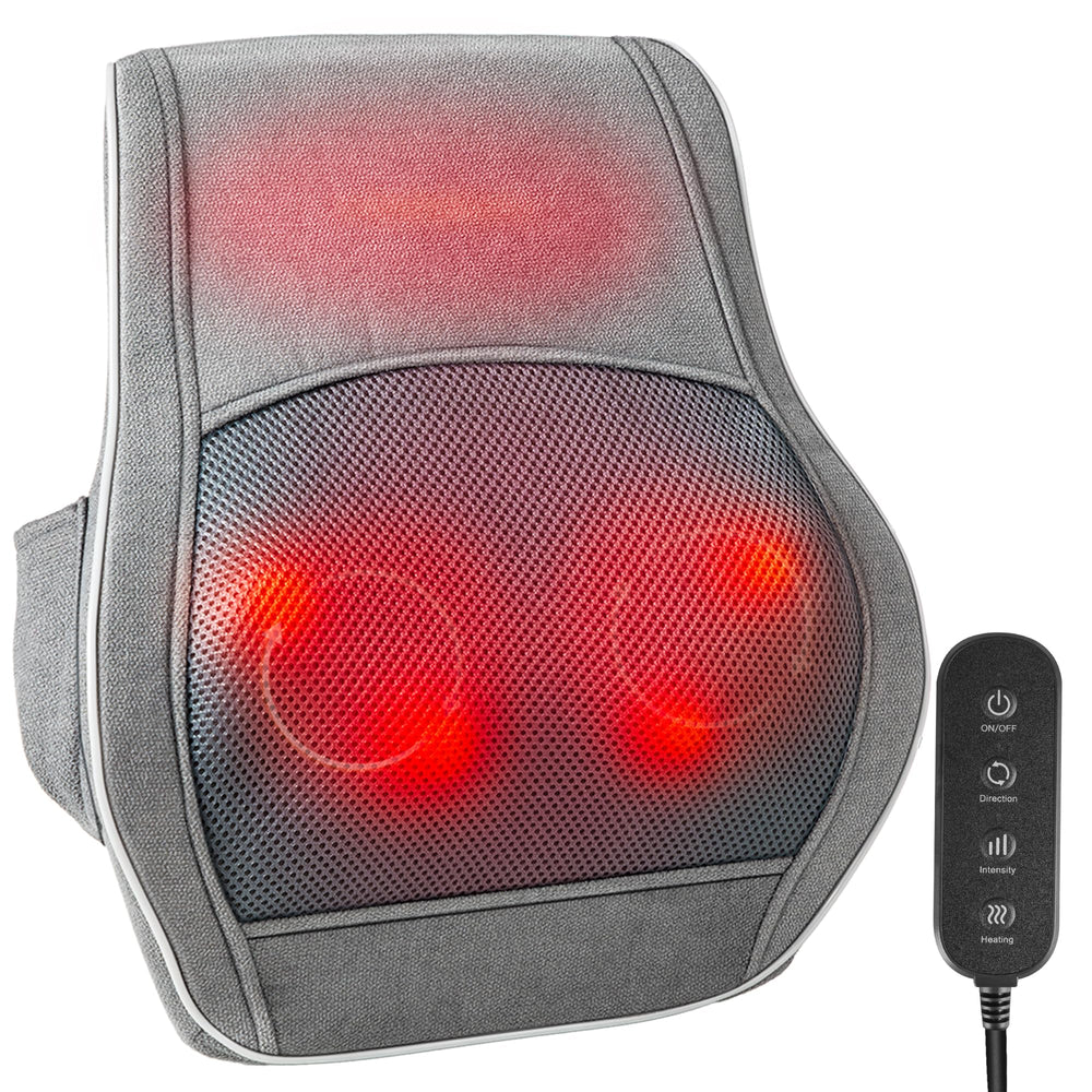 Brelley shiatsu neck and back massager with four kneading nodes for focused relief