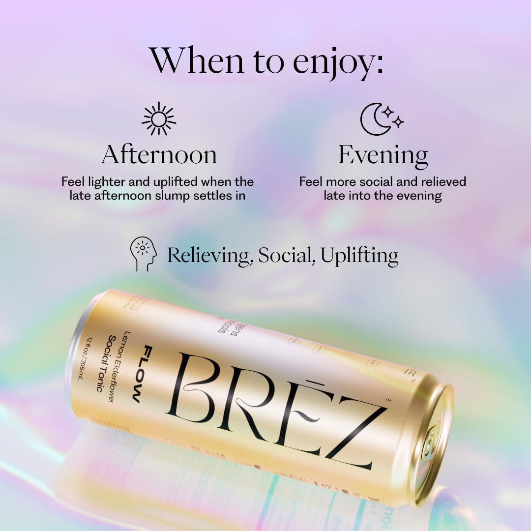 BRĒZ Flow black seed oil bottle emphasizes nourishing ingredients for a mindful sip
