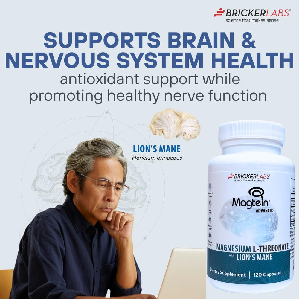 Bricker Labs brain health visual explains magnesium L-threonate concept for focus