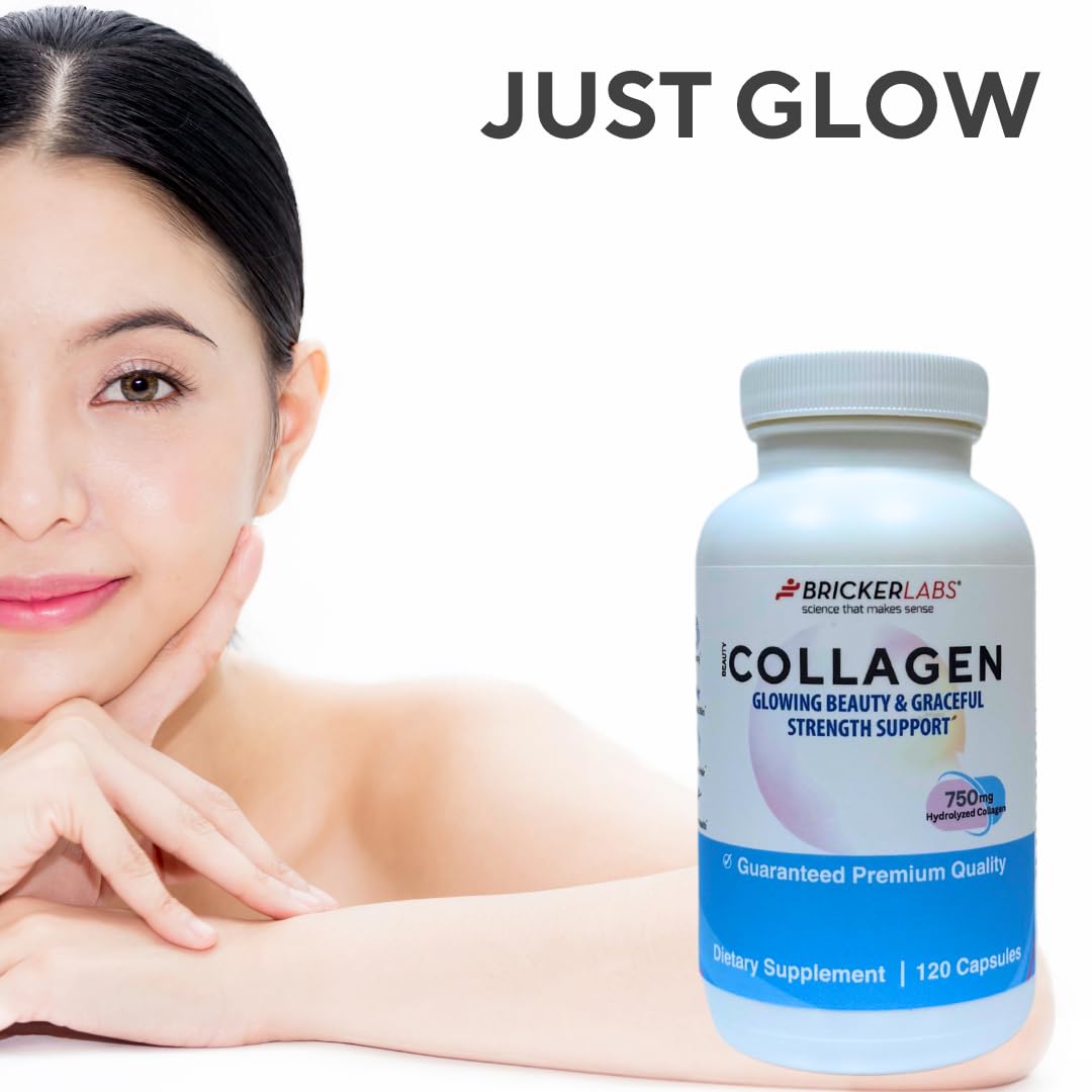 Bricker Labs collagen bottle pictured for bedtime daily routine