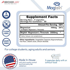 Bricker Labs Magtein brain illustration suggesting memory and learning support