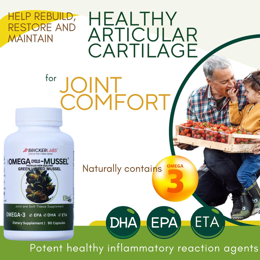 Bricker Labs Omega Cyclo capsules closeup shows odor-reducing, pure ingredients.