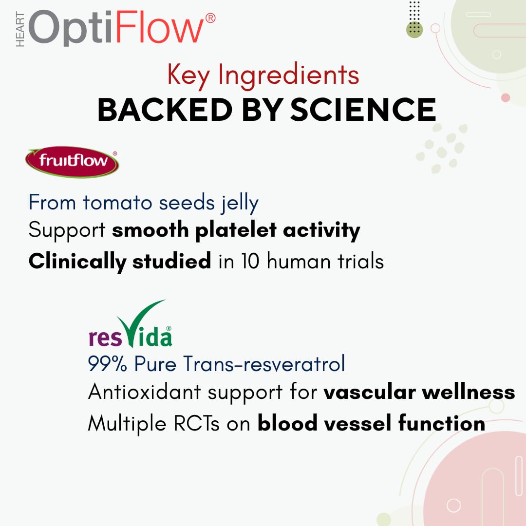 OptiFlow label shows FruitFlow and resVida for circulation support.