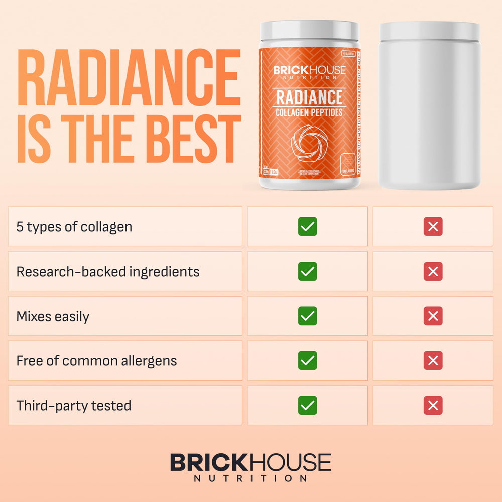 BRICKHOUSE Radiance is gluten-free and science-backed for beauty support.