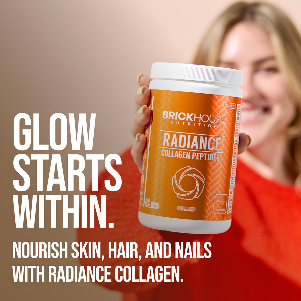 BRICKHOUSE Radiance powder mixes easily into beverages for daily use.