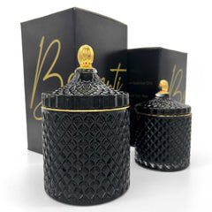 BRIGANTI Lavish Lavender candle on a coffee table creating a calming room centerpiece
