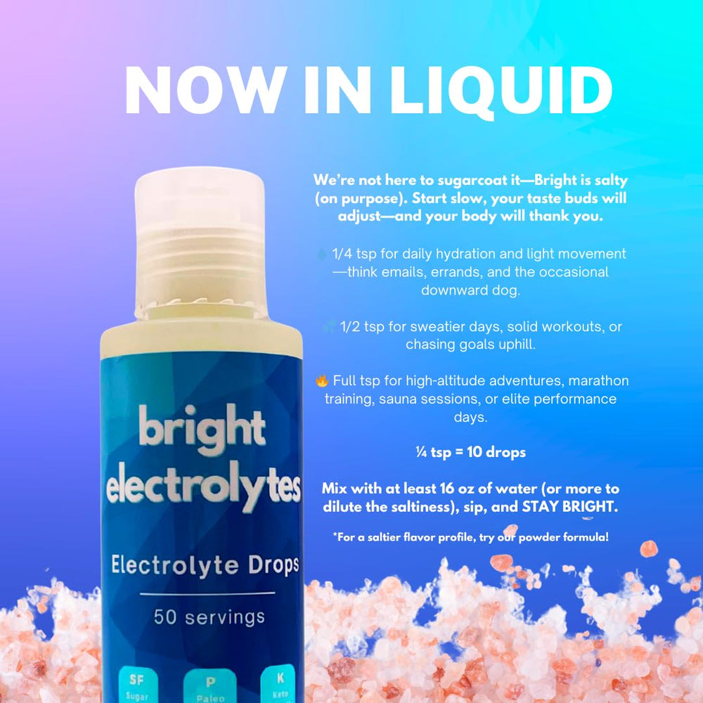 Bright Electrolytes travel-size bottle ready for workouts and trips